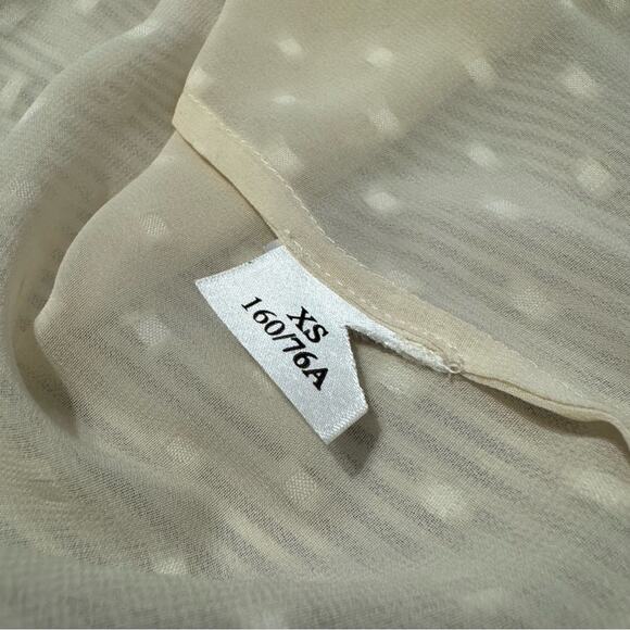 All Saints Textured Cream Cold Shoulder Button Down Blouse - Picture 6 of 6